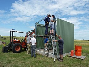 Erecting The New Fuel Shed