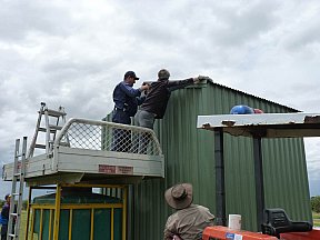Erecting The New Fuel Shed